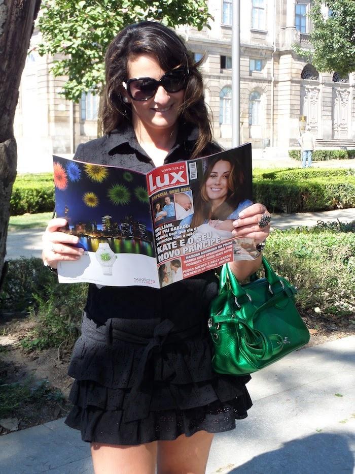 Black dress with ruffles