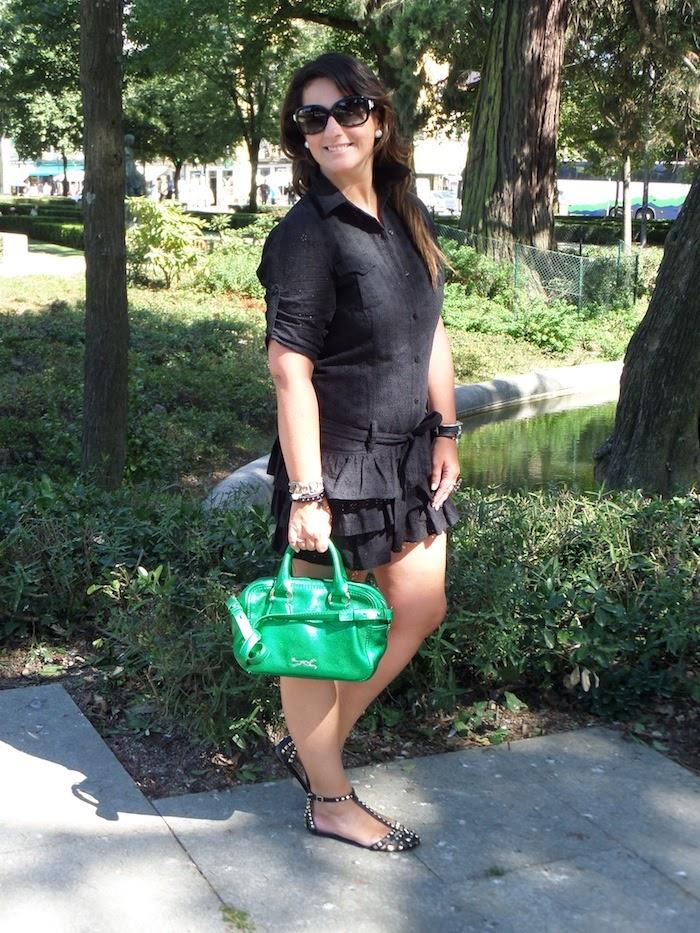 Black dress with ruffles