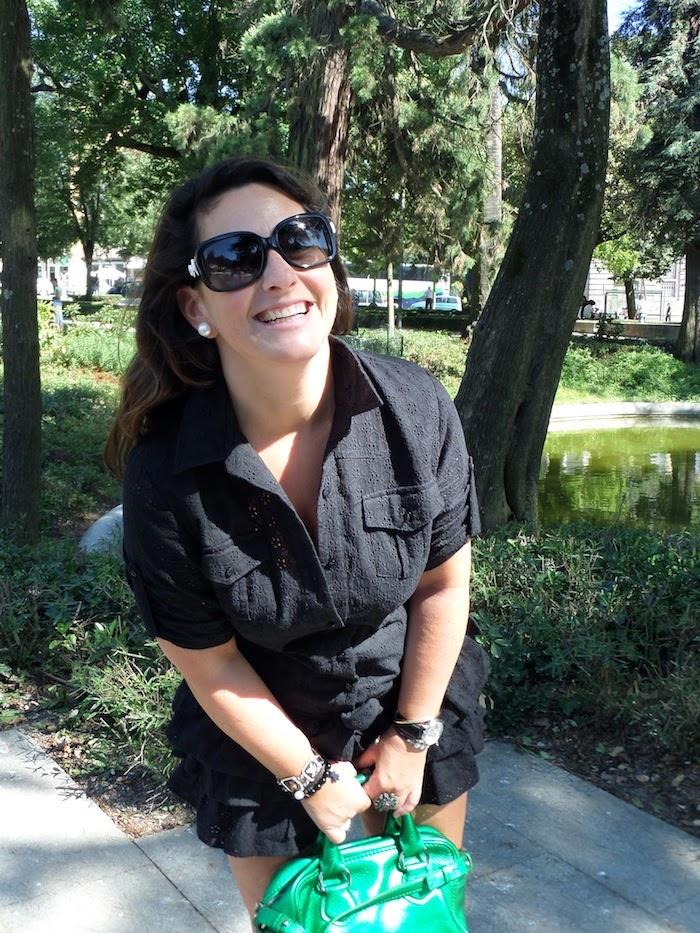 Black dress with ruffles