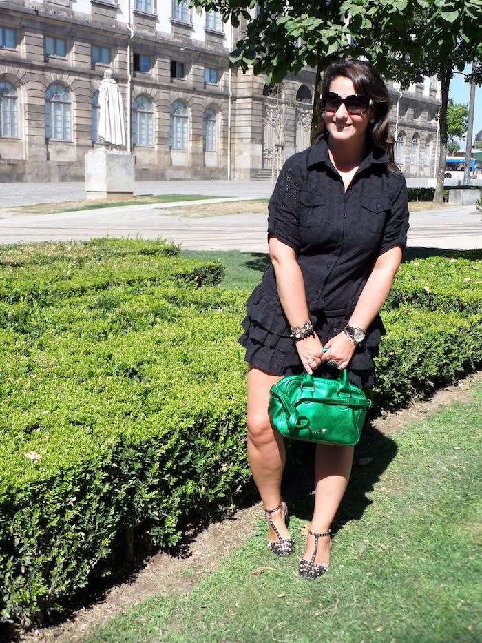 Black dress with ruffles