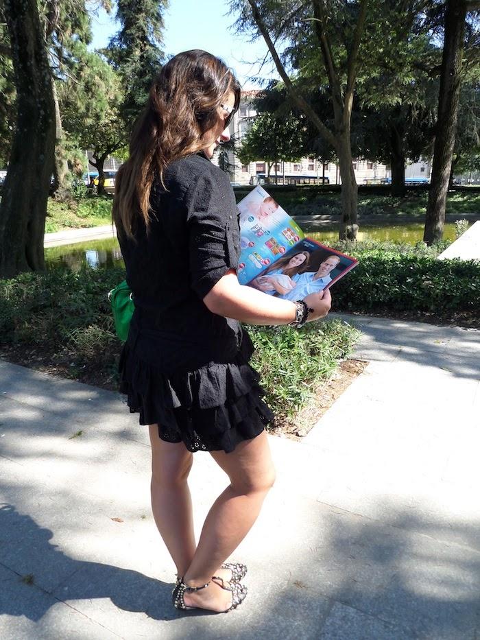 Black dress with ruffles