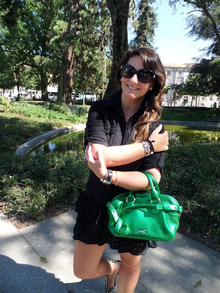 Black dress with ruffles