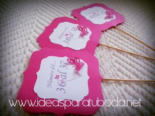 Carteles Número para Bodas y Bengalas con Tarjeta Instrucciones