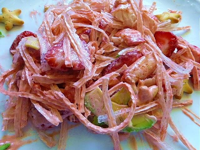 Agar- Agar, Bogavante y Fresas con su Alioli