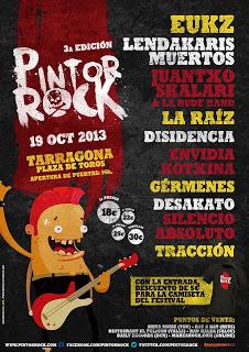 PintorRock 2013: El Último Ke Zierre, Lendakaris Muertos, La Raíz, Envidia Kotxina, Juantxo Skalari & La Rude Band, Desakato...