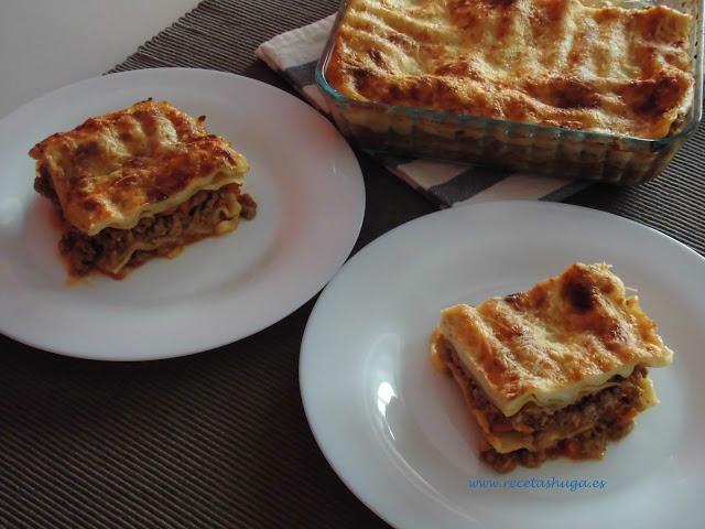 lasaña de carne a la boloñesa