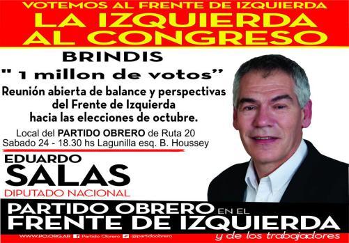 Sábado 24/08 - 18:30 hs. - Reunión Abierta en Ruta 20: Balance y perspectivas del FIT hacia las legislativas de octubre.