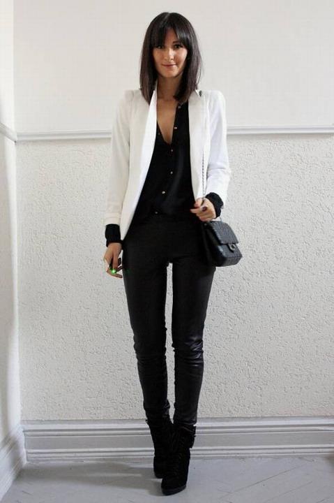 Moda. Inspiración. Como combinar blazer o americana blanca