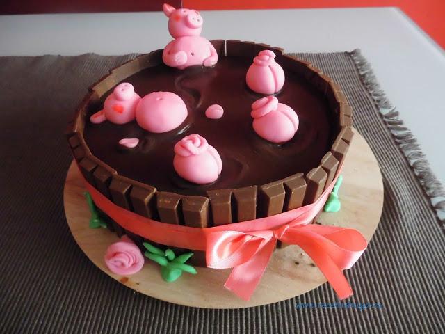 Tarta de cerditos en lodazal
