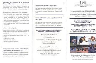Máster Universitario en Actividad Físico-Deportiva, Personas con Discapacidad e Integración Social