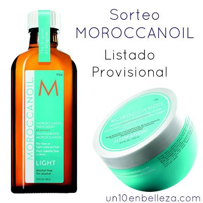 Listado Provisional Sorteo Moroccanoil