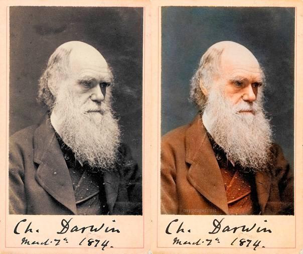 charles darwin 1874 Fotos históricas a color (coloreadas con photoshop)