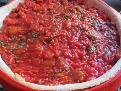 Tarta Caprese (Tomate, albahaca y mozzarella)