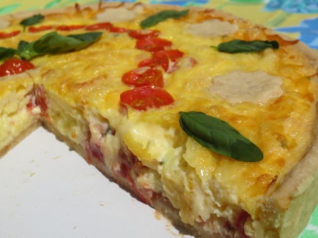 Tarta Caprese (Tomate, albahaca y mozzarella)
