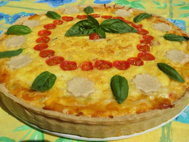 Tarta Caprese (Tomate, albahaca y mozzarella)