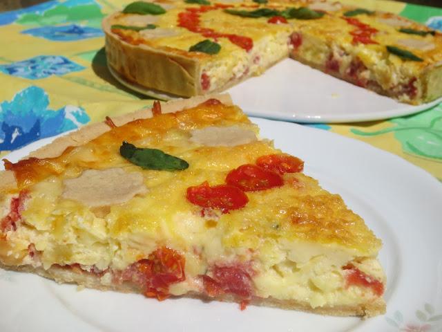 Tarta Caprese (Tomate, albahaca y mozzarella)