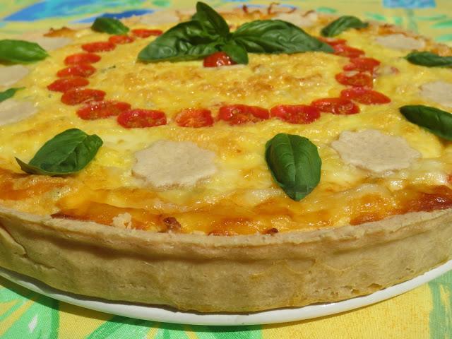 Tarta Caprese (Tomate, albahaca y mozzarella)