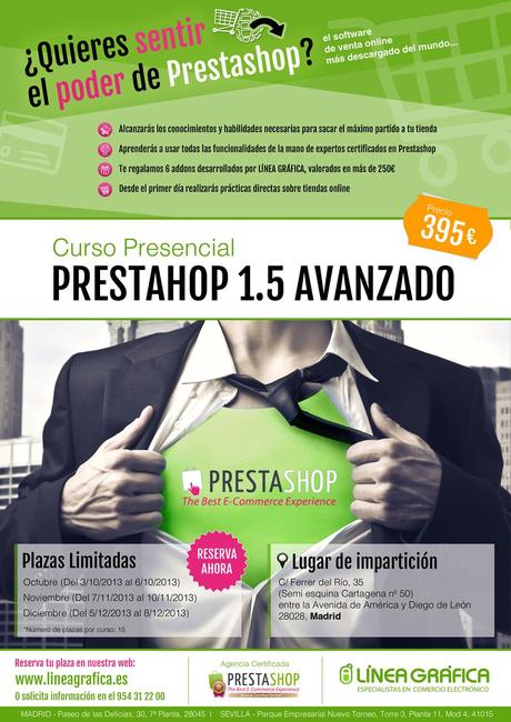 Cursos de Prestashop 1.5. Línea Gráfica, empresa certificada lanza 2 cursos presenciales de Prestashop 1.5