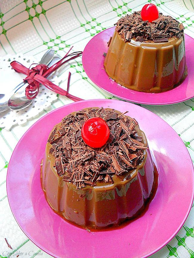 Postre de café y chocolate con agar-agar