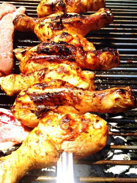 Muslos de pollo a la parrilla