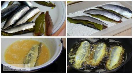 Mini emparedados de sardinas con pimientos. Receta