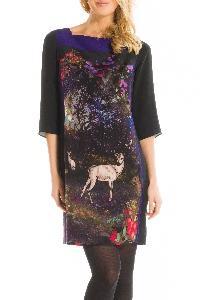 DERHY.COM Vestido de seda impreso en el frente - Vestido Lactone | Derhy