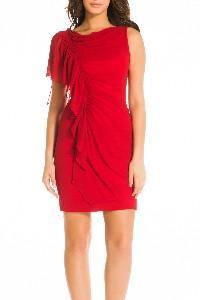 DERHY.COM Jersey Estados vestido drapeado con volante - Vestido Nicosia | Derhy
