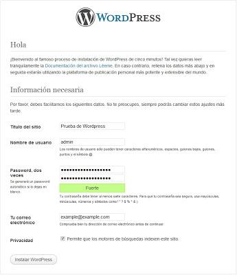 Instalación de Wordpress paso a paso