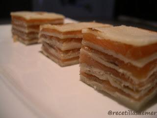 MILHOJAS DE SALMON Y QUESO