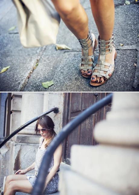 street style silver gladiators barbara crespo outfit