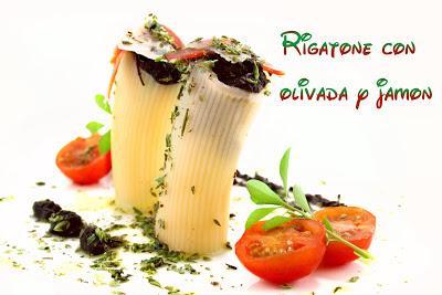 rigatone, recetas originales, recetas saludables, olivada, pasta, recetas de cocina, jamon iberico, queso parmesano, aperitivos, quesos