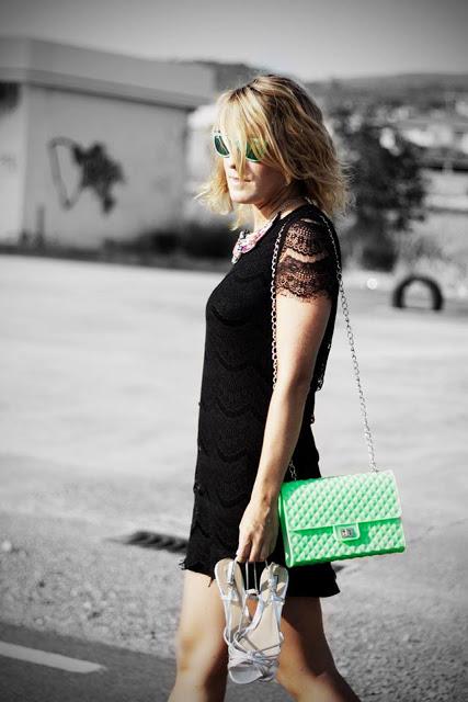 Neon green accessories