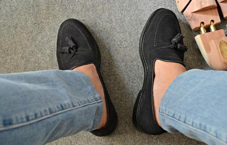 Review Mocasines Tassel de ante azul marino de Asthon & Allen.