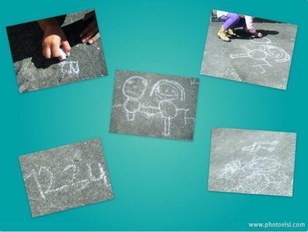 Dibujando con las tizas caseras