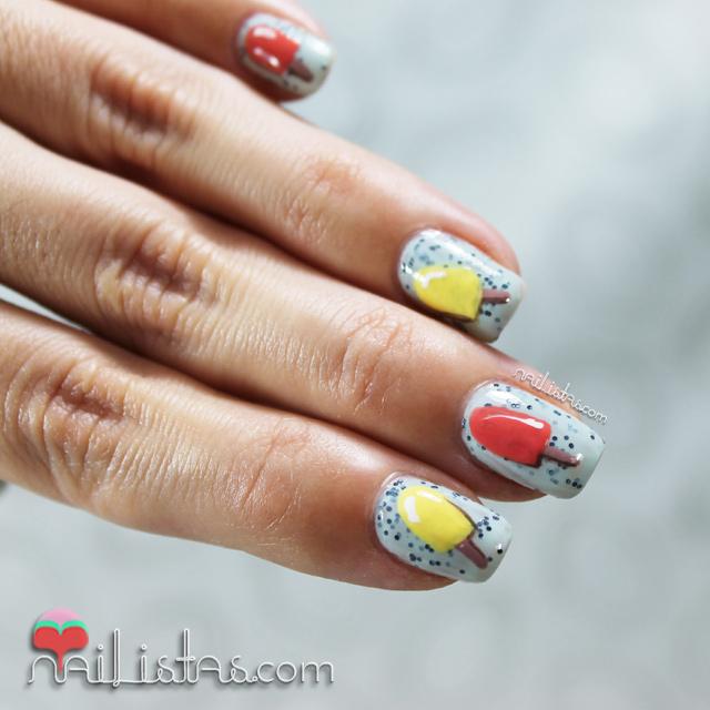 Uñas decoradas con helados | Polo de limón y naranja #SummerNails