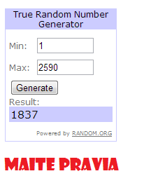 Ganador Sorteo Mariposas