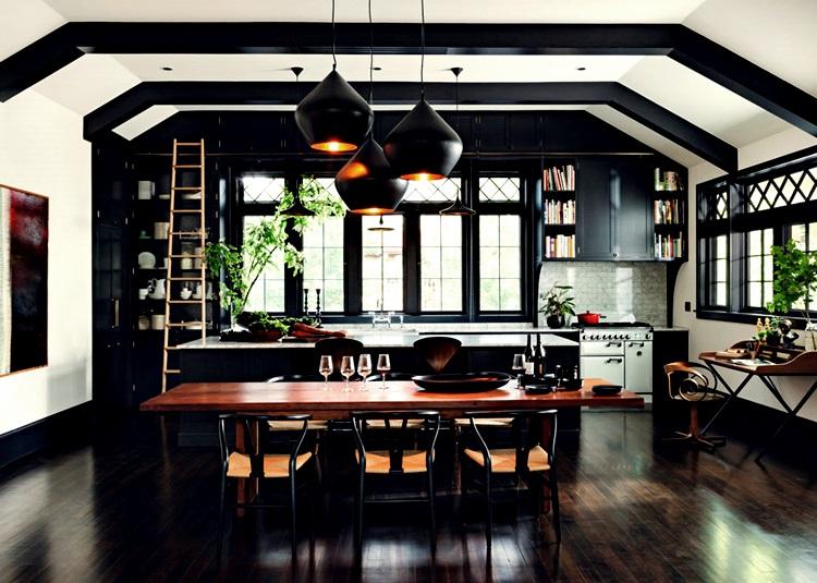 espacios: cocina + biblioteca