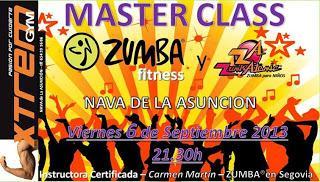 ZUMBA en Segovia. Master class en Nava de la Asunción