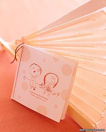 Programa con abanico e ilustración de niño Programa de boda