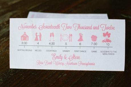 Programa con línea de tiempo Programa de boda