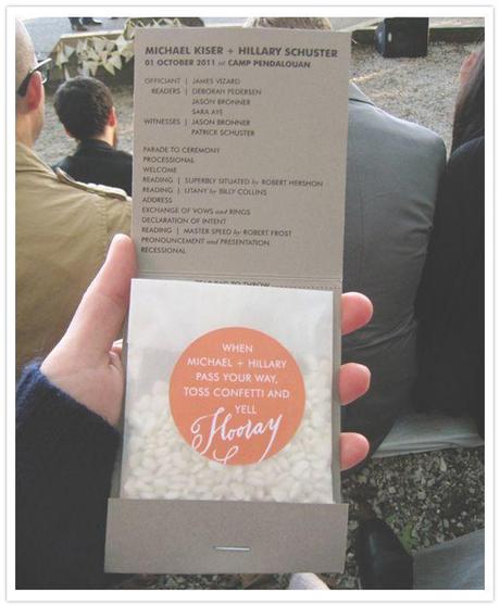 Programa de boda con confetti Programa de boda original