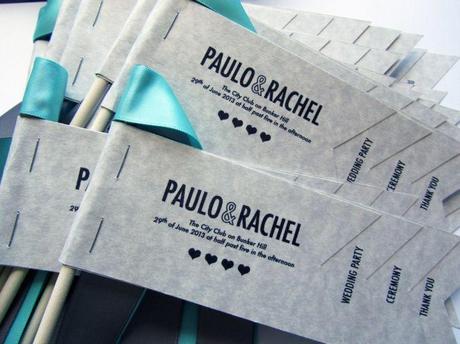 Programa en forma de bandera Programa de boda original