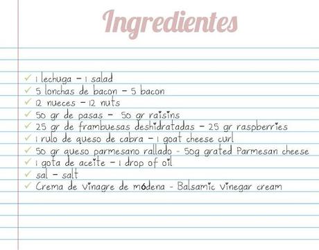 Receta au pair: Ensalada de bacon, nueces y queso de cabra