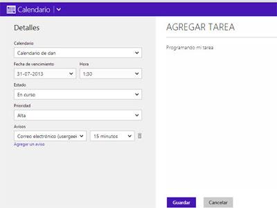 agregar tarea calendario outlook correo