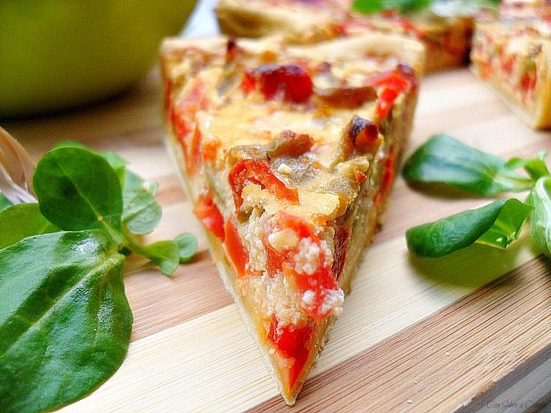 Quiché de pimientos y requesón