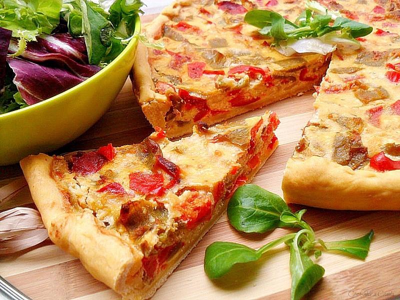 Quiché de pimientos y requesón