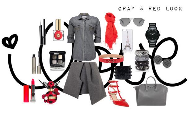 Gray & Red look