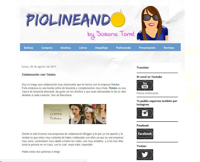 YOTOKO EN YOUTUBE DE LA MANO DE  PIOLINEANDO