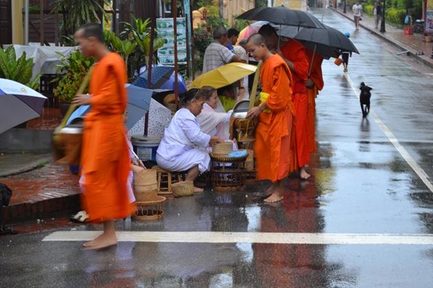 Ceremonia de entrega de ofrendas de Luang Prabang 