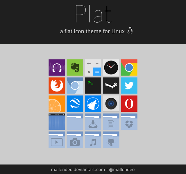 Plat. Un tema de iconos planos para Linux